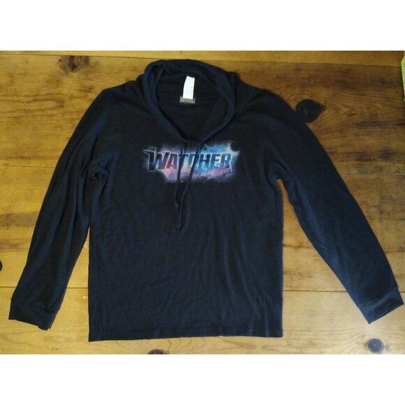 Marvel Tops - MARVEL The Watcher Women's Juniors L Black Drawstring Neck Long Sleeve T-shirt